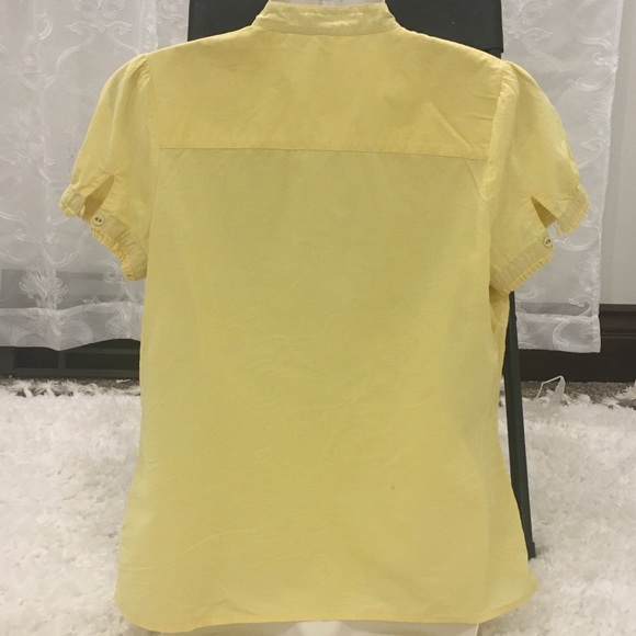 Yellow ruffle detail blouse small - Picture 3 of 4
